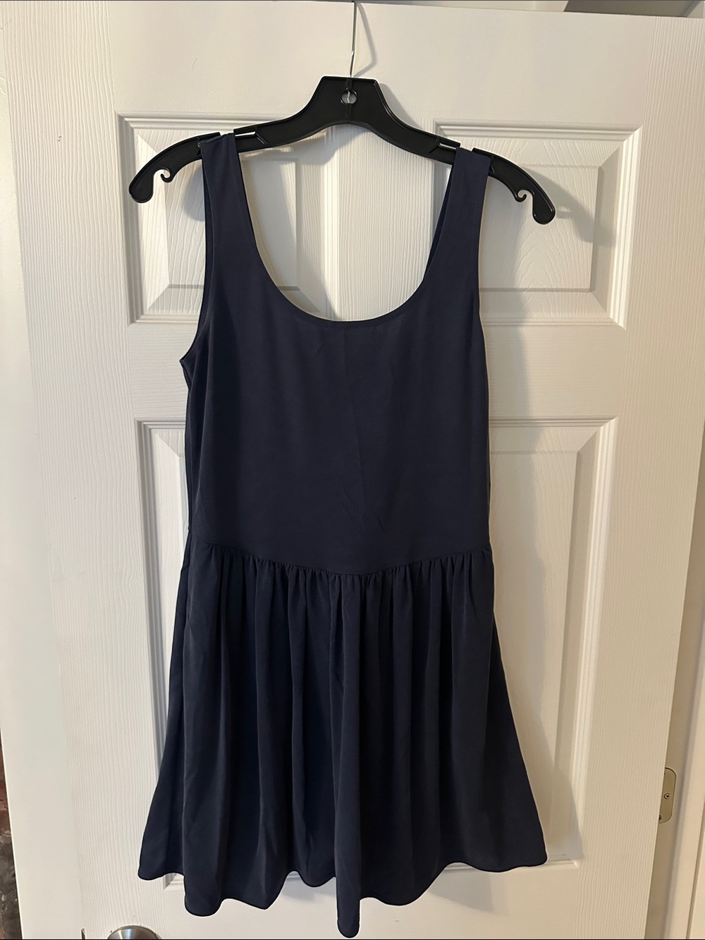 Rebecca Taylor Sleeveless Navy Scoop-Neck Skater Dress